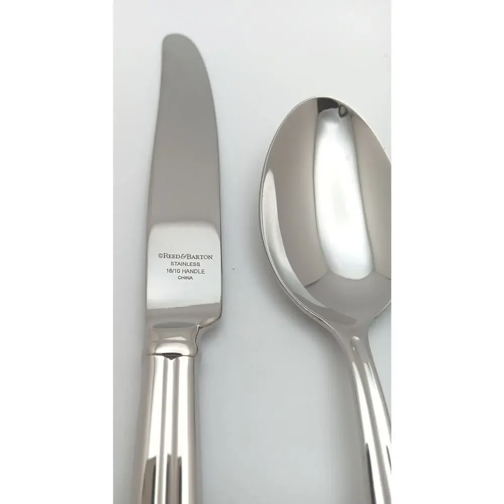 Reed & Barton Tate 5 Piece Place Set 18/10 Stainless Glossy Flatware